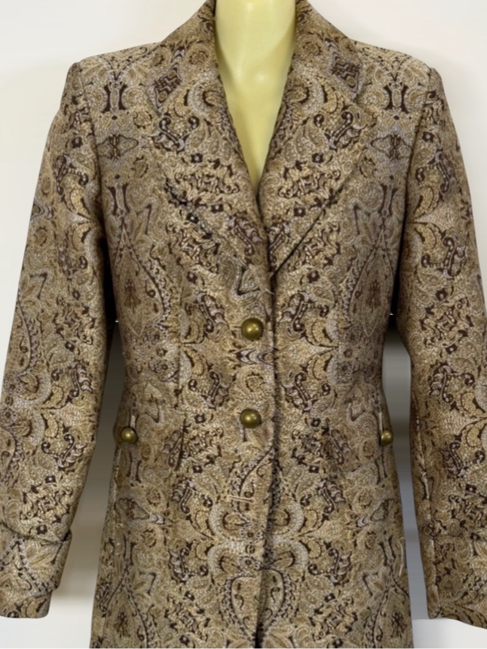 Women's Paisley Jacquard Blazer in Tan